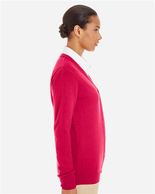 Harriton Women's Pilbloc V-Neck Button Cardigan Sweater - M425W Red