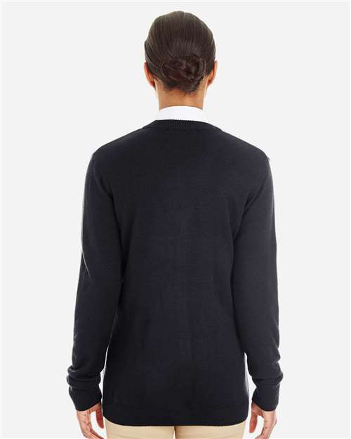 Harriton Women's Pilbloc V-Neck Button Cardigan Sweater - M425W Black