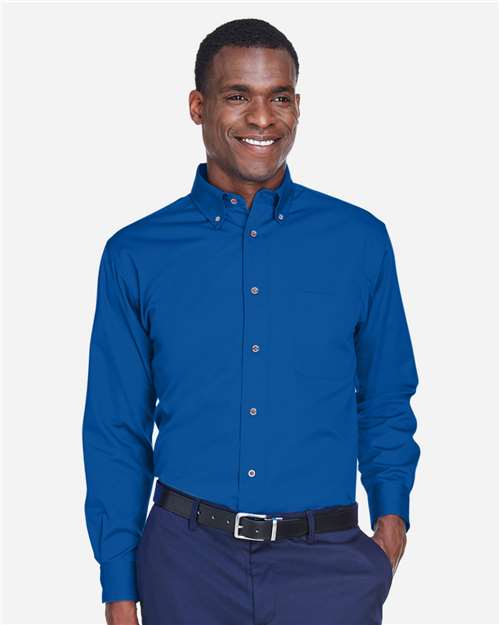 Harriton Men's Easy Blend™ Twill Shirt - M500 French Blue