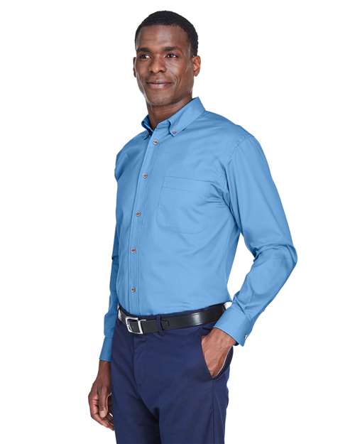 Harriton Men's Easy Blend™ Twill Shirt - M500 Light College Blue