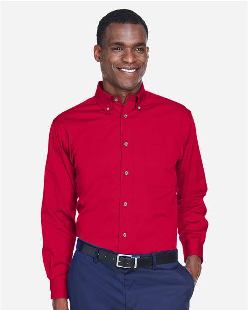 Harriton Men's Easy Blend™ Twill Shirt - M500 Red