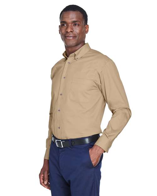 Harriton Men's Easy Blend™ Twill Shirt - M500 Stone