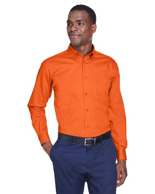 Harriton Men's Easy Blend™ Twill Shirt - M500 Team Orange