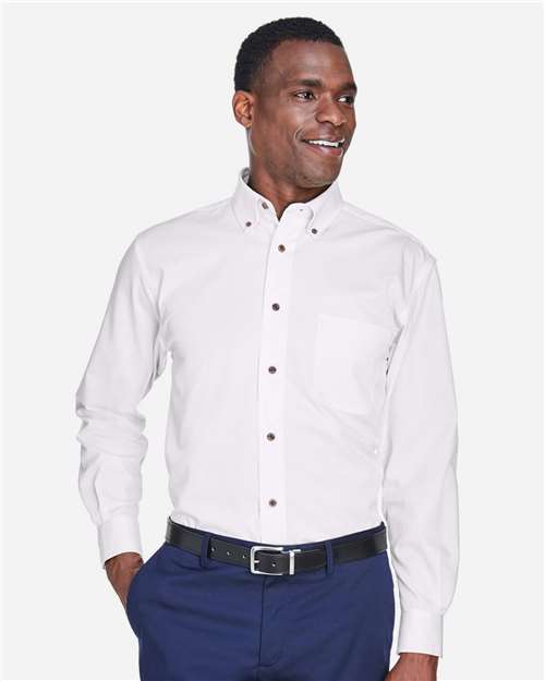 Harriton Men's Easy Blend™ Twill Shirt - M500 White