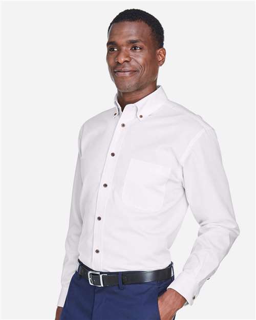 Harriton Men's Easy Blend™ Twill Shirt - M500 White