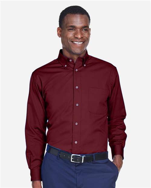 Harriton Men's Easy Blend™ Twill Shirt - M500 Wine