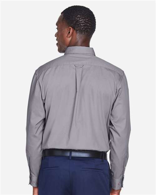 Harriton Men's Easy Blend™ Twill Shirt - M500 Dark Grey