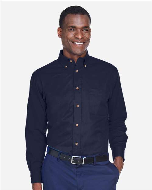 Harriton Men's Easy Blend™ Twill Shirt - M500 Navy