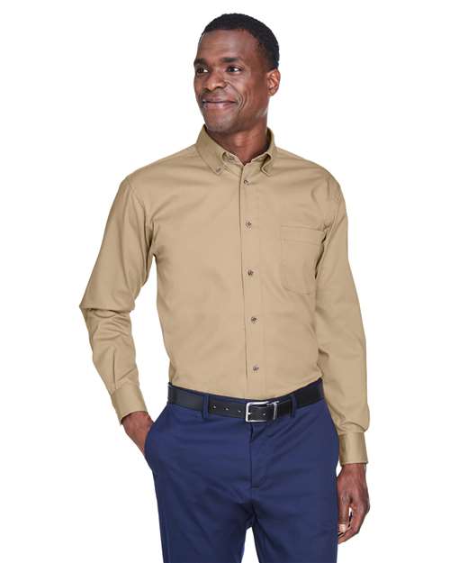 Harriton Men's Easy Blend™ Twill Shirt - M500 Stone