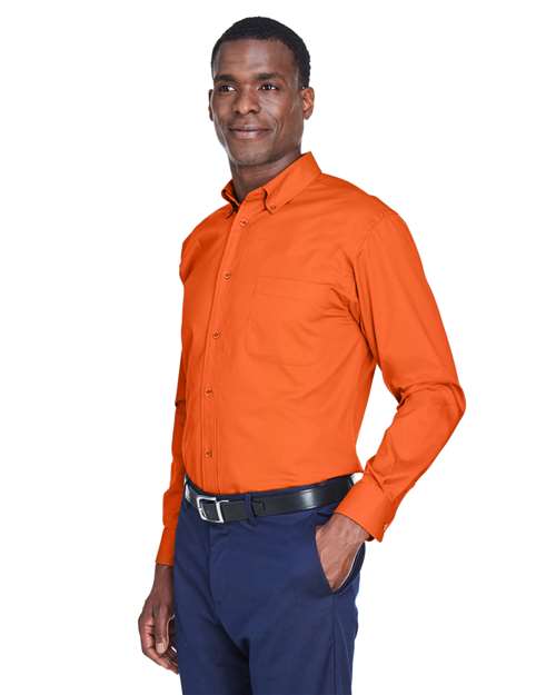 Harriton Men's Easy Blend™ Twill Shirt - M500 Team Orange