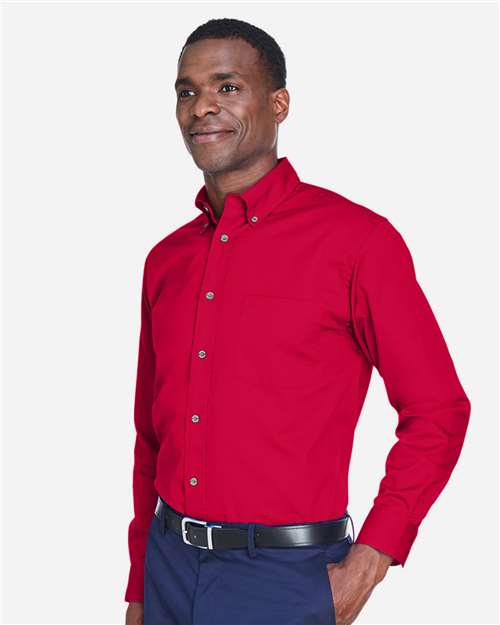 Harriton Men's Easy Blend™ Twill Shirt - M500 Red