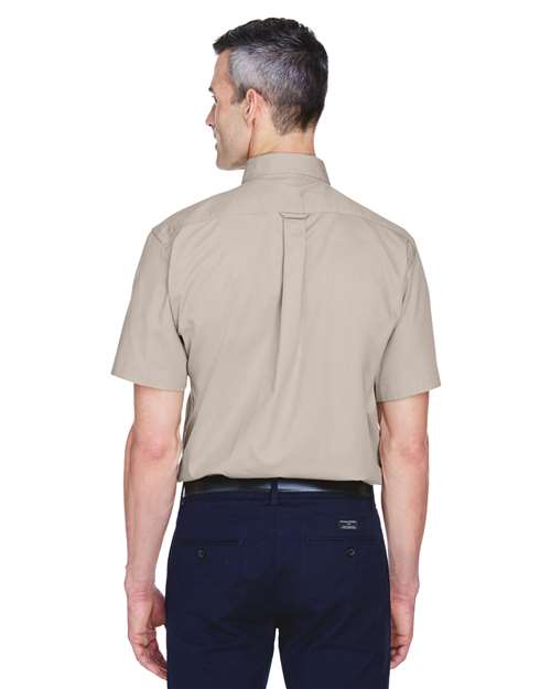 Harriton Men's Easy Blend™ Twill Dress Shirt with Stain-Release - M500S Stone