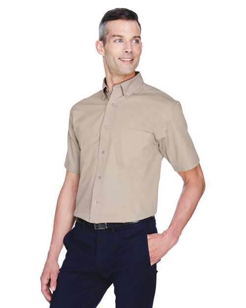 Harriton Men's Easy Blend™ Twill Dress Shirt with Stain-Release - M500S Stone
