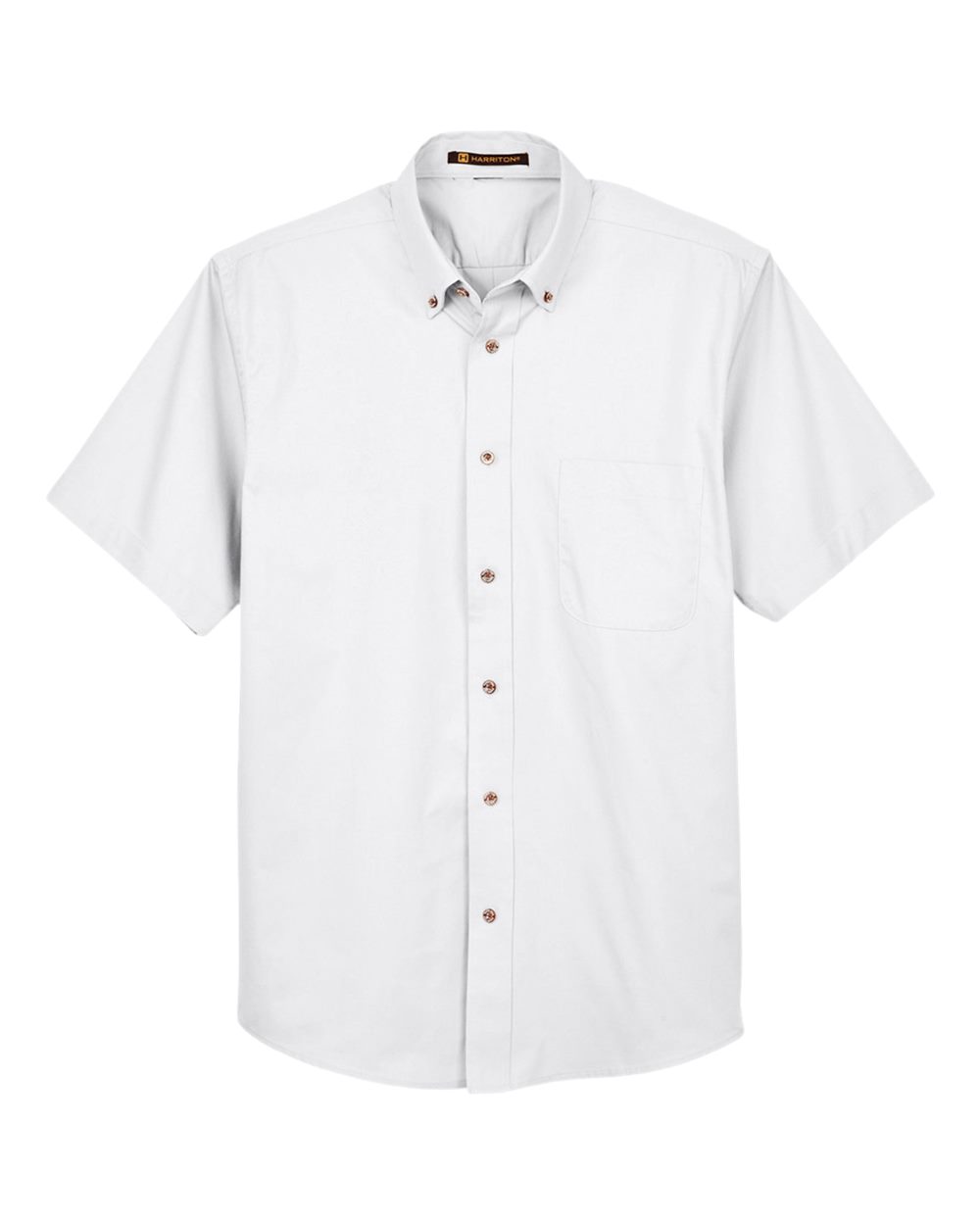Harriton Men's Easy Blend™ Twill Dress Shirt with Stain-Release - M500S White