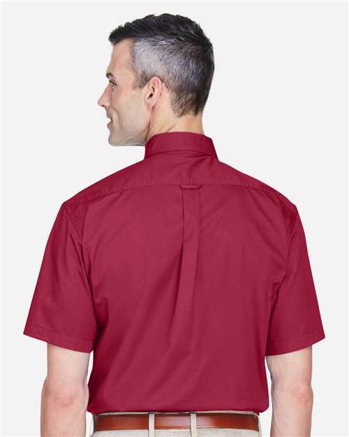 Harriton Men's Easy Blend™ Twill Dress Shirt with Stain-Release - M500S Wine