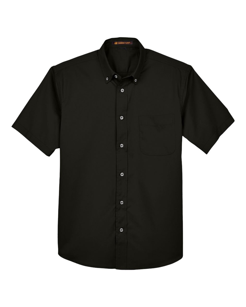 Harriton Men's Easy Blend™ Twill Dress Shirt with Stain-Release - M500S Black