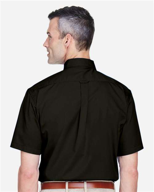 Harriton Men's Easy Blend™ Twill Dress Shirt with Stain-Release - M500S Black