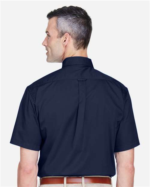 Harriton Men's Easy Blend™ Twill Dress Shirt with Stain-Release - M500S Navy