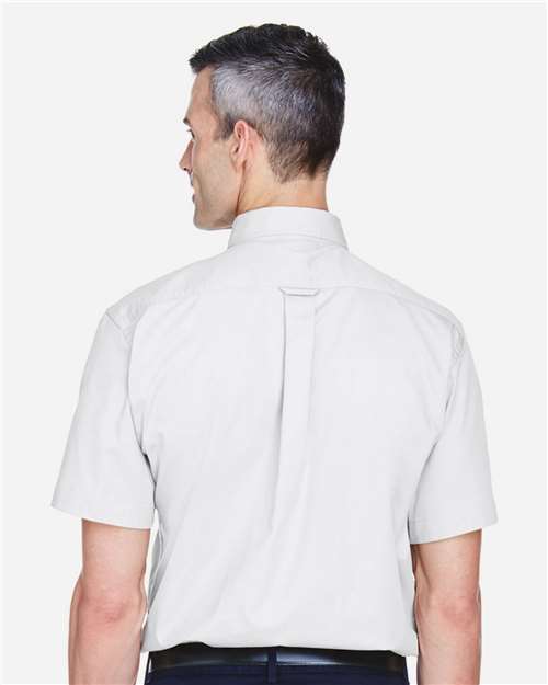 Harriton Men's Easy Blend™ Twill Dress Shirt with Stain-Release - M500S White