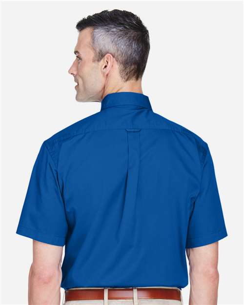 Harriton Men's Easy Blend™ Twill Dress Shirt with Stain-Release - M500S French Blue
