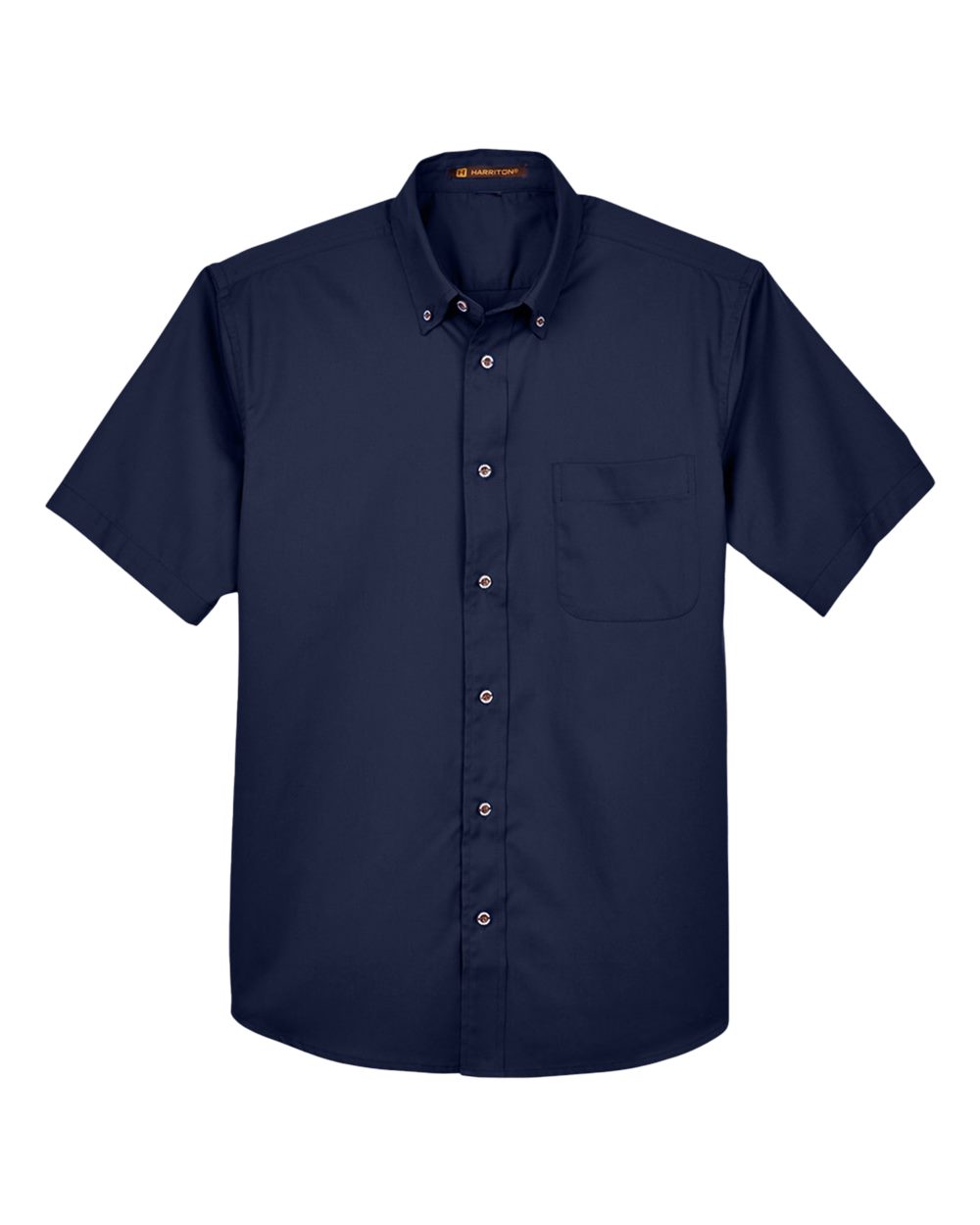 Harriton Men's Easy Blend™ Twill Dress Shirt with Stain-Release - M500S Navy