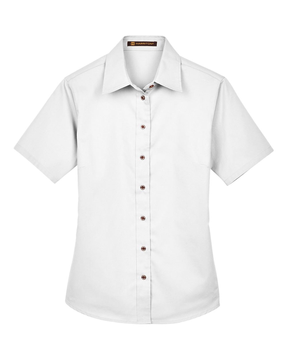 Harriton Women's Easy Blend™ Short Sleeve Twill Dress Shirt with Stain-Release - M500SW White
