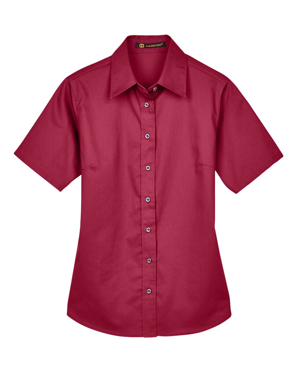 Harriton Women's Easy Blend™ Short Sleeve Twill Dress Shirt with Stain-Release - M500SW Wine