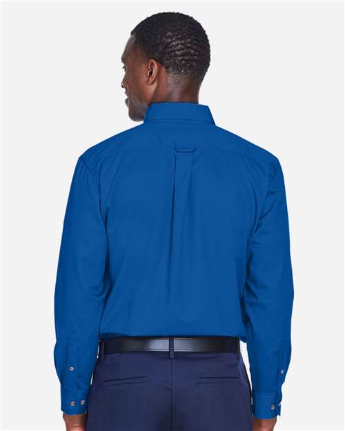 Harriton Men's Tall Easy Blend™ Twill Dress Shirt - M500T French Blue