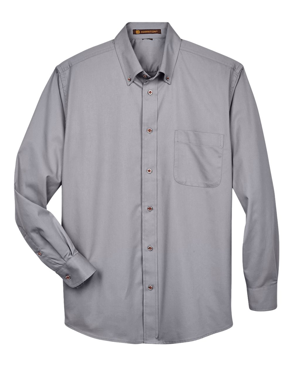 Harriton Men's Tall Easy Blend™ Twill Dress Shirt - M500T Dark Grey
