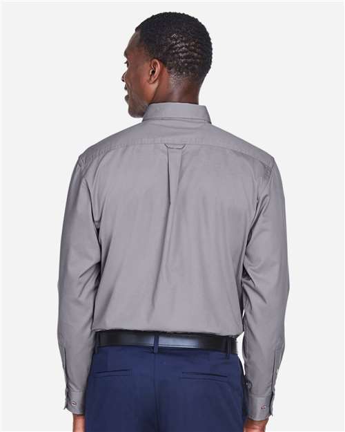 Harriton Men's Tall Easy Blend™ Twill Dress Shirt - M500T Dark Grey