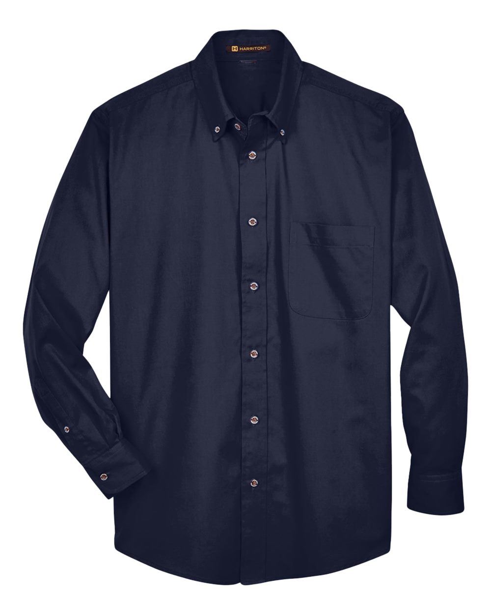Harriton Men's Tall Easy Blend™ Twill Dress Shirt - M500T Navy