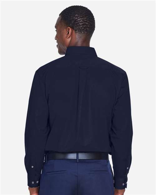 Harriton Men's Tall Easy Blend™ Twill Dress Shirt - M500T Navy