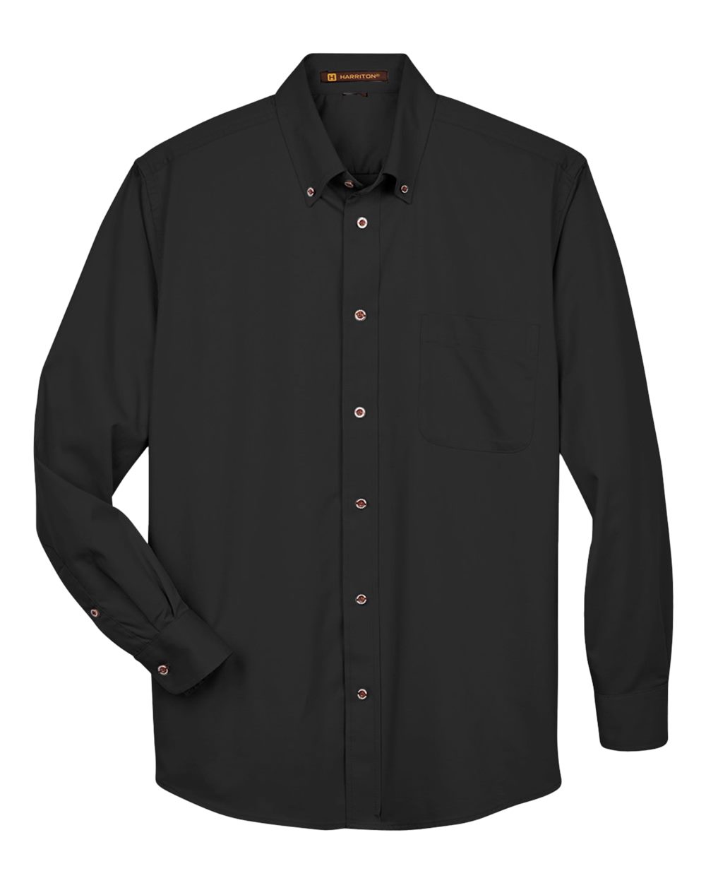 Harriton Men's Tall Easy Blend™ Twill Dress Shirt - M500T Black