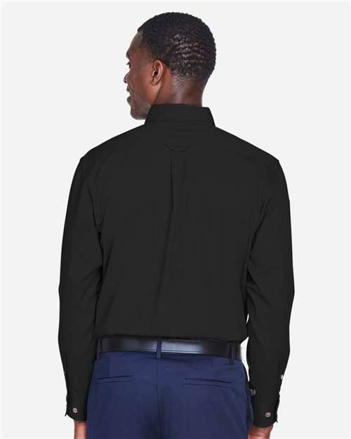 Harriton Men's Tall Easy Blend™ Twill Dress Shirt - M500T Black