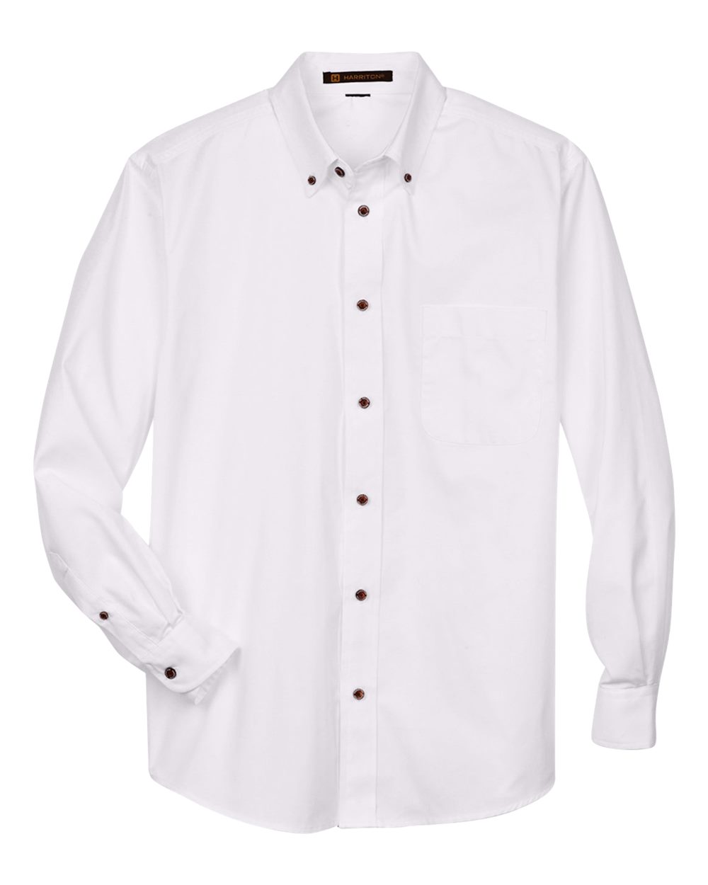 Harriton Men's Tall Easy Blend™ Twill Dress Shirt - M500T White