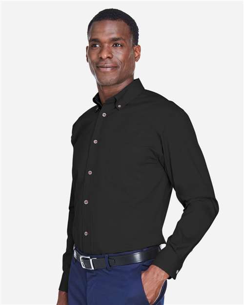Harriton Men's Tall Easy Blend™ Twill Dress Shirt - M500T Black