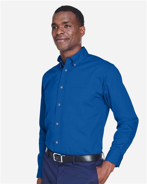 Harriton Men's Tall Easy Blend™ Twill Dress Shirt - M500T French Blue