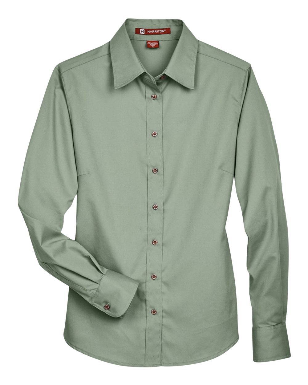 Harriton Women's Easy Blend™ Long Sleeve Twill Dress Shirt with Stain-Release - M500W Dill
