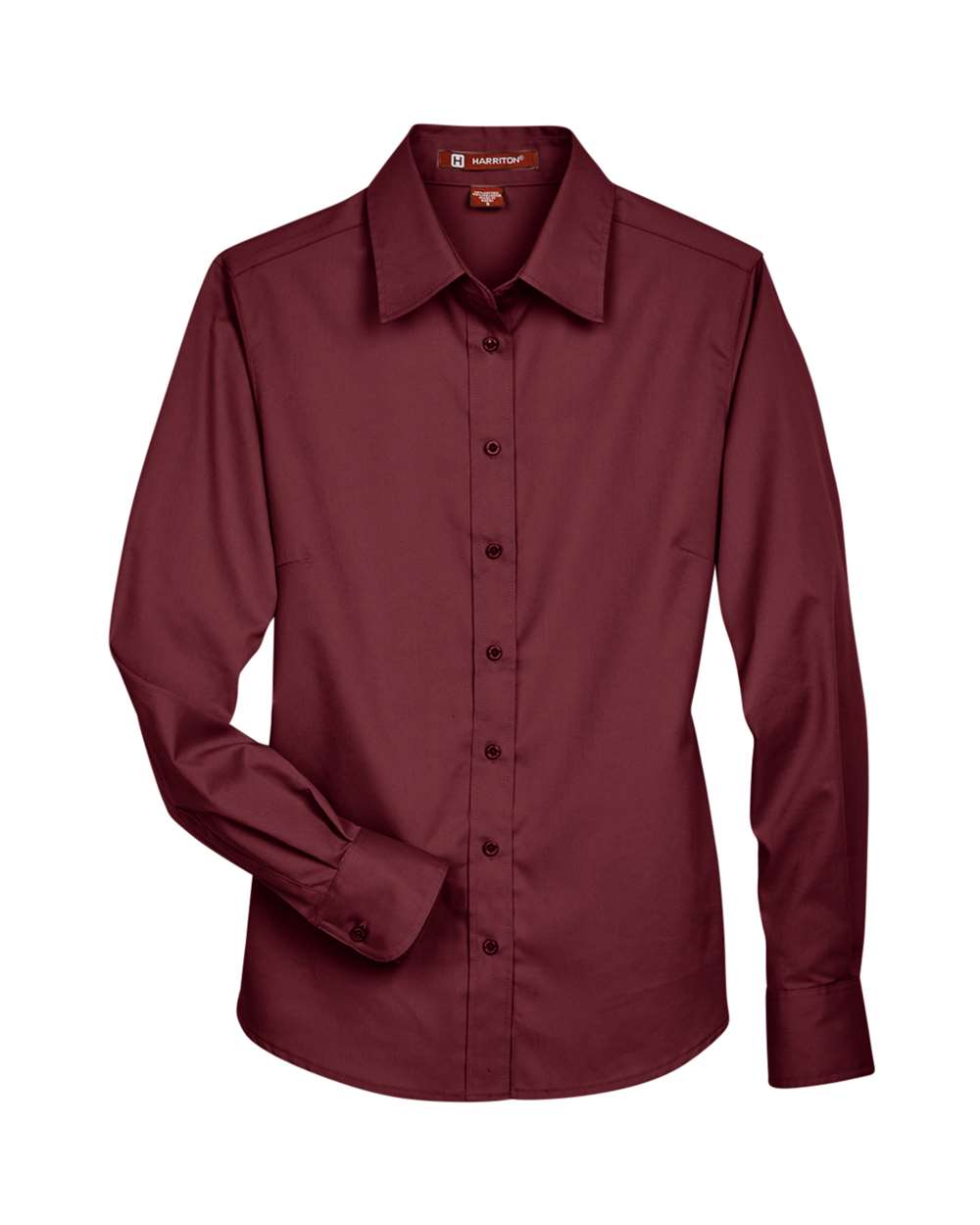 Harriton Women's Easy Blend™ Long Sleeve Twill Dress Shirt with Stain-Release - M500W Wine