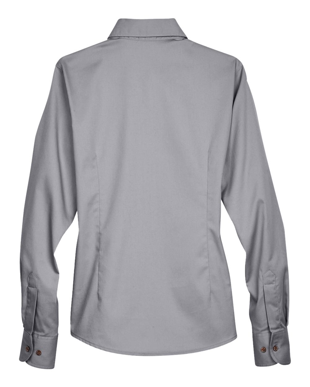 Harriton Women's Easy Blend™ Long Sleeve Twill Dress Shirt with Stain-Release - M500W Dark Grey