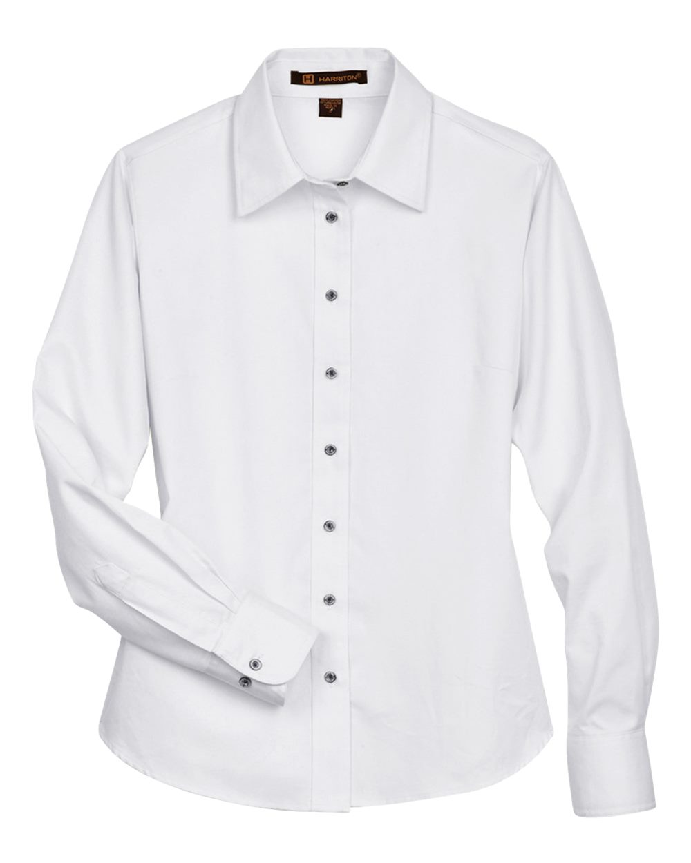 Harriton Women's Easy Blend™ Long Sleeve Twill Dress Shirt with Stain-Release - M500W White
