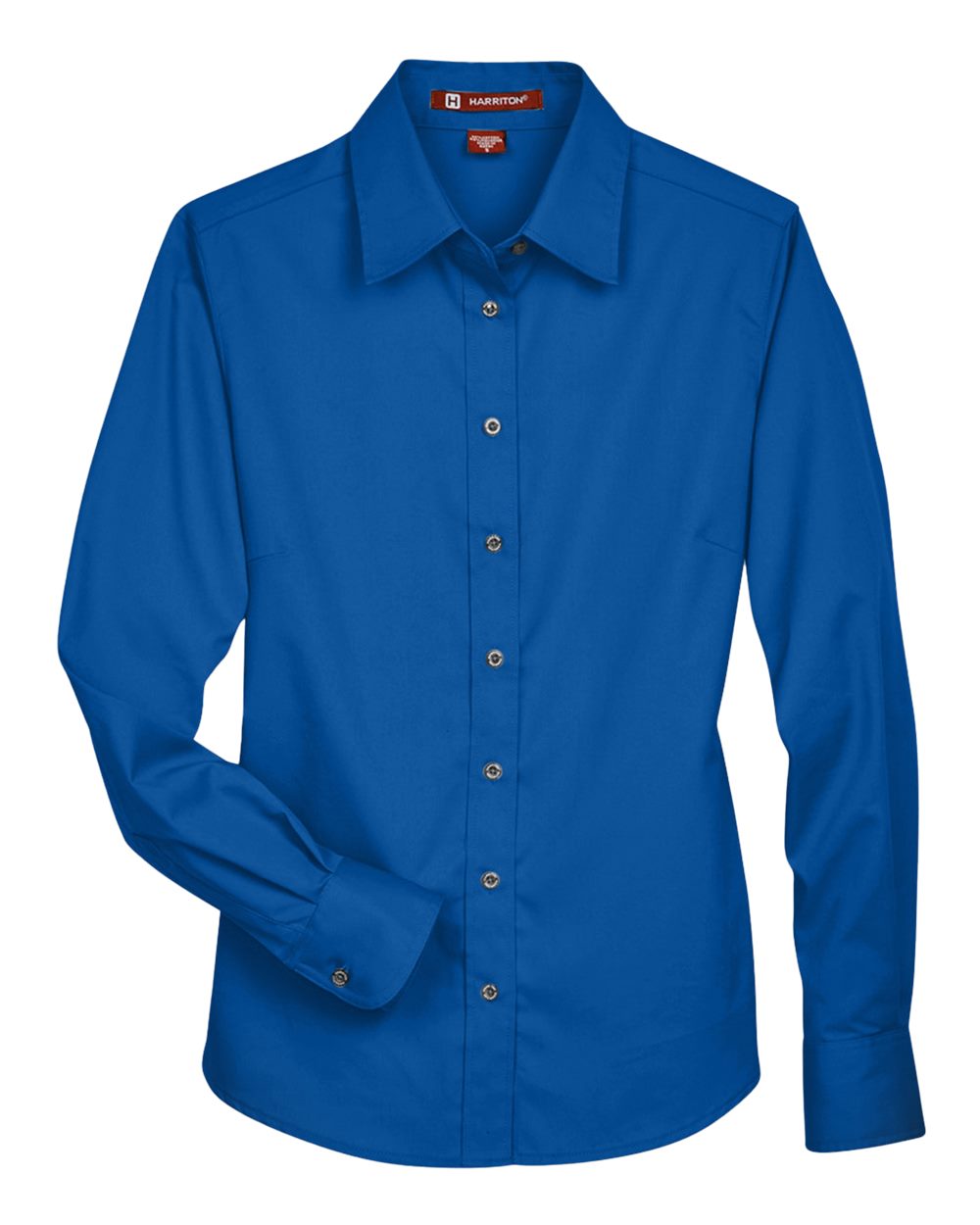 Harriton Women's Easy Blend™ Long Sleeve Twill Dress Shirt with Stain-Release - M500W French Blue