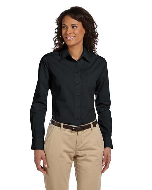 Harriton Women's Essential Poplin - M510W Black