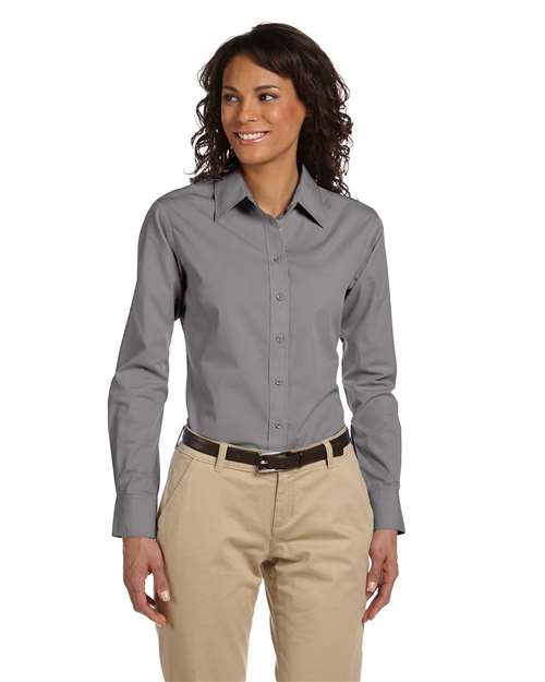Harriton Women's Essential Poplin - M510W Dark Grey