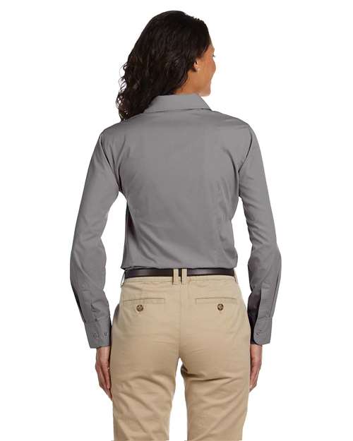 Harriton Women's Essential Poplin - M510W Dark Grey