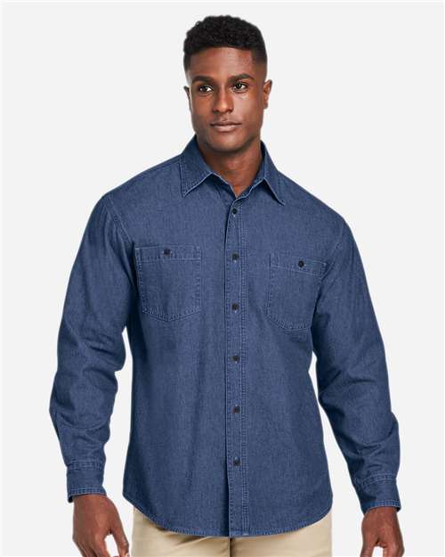 Harriton Unisex Denim Shirt Jacket - M540 Dark Denim