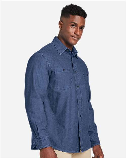 Harriton Unisex Denim Shirt Jacket - M540 Dark Denim