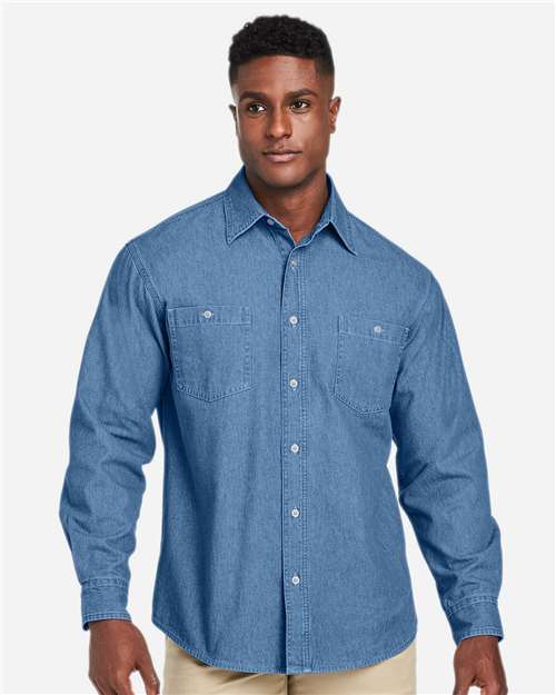 Harriton Unisex Denim Shirt Jacket - M540 Light Denim