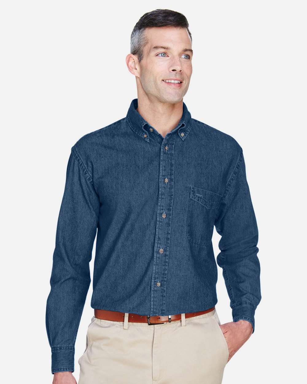 Harriton Men's Denim Shirt - M550 Dark Denim