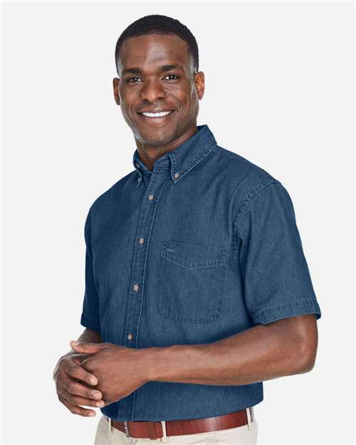 Harriton Men's Denim Shirt - M550S Dark Denim